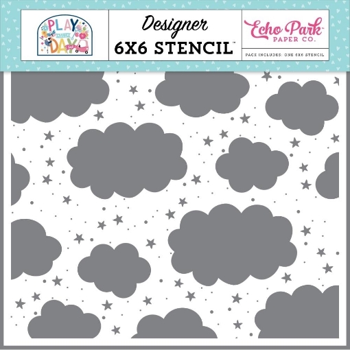 Picture of Echo Park  Στένσιλ 6"x6" - Play All Day Girl, Cloudy Sky