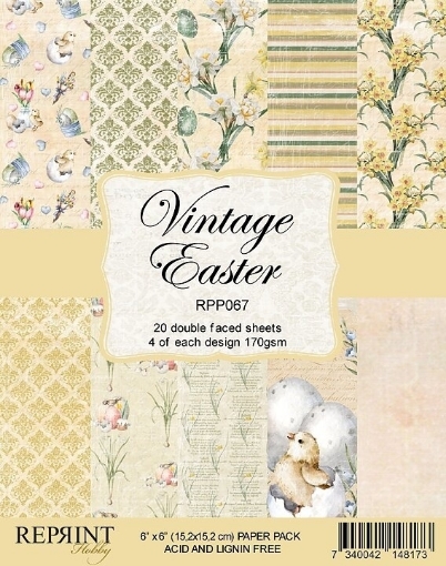 Picture of Reprint Μπλοκ Scrapbooking Διπλής Όψης 6'' x 6'' - Vintage Easter