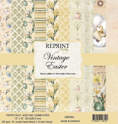 Picture of Reprint Μπλοκ Scrapbooking Διπλής Όψης 12'' x 12'' - Vintage Easter