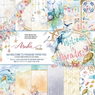 Picture of Asuka Studio Kawaii Μπλοκ Scrapbooking Διπλής Όψης 6"X6" - Welcome to Paradise