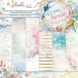 Picture of Asuka Studio Kawaii Μπλοκ Scrapbooking Διπλής Όψης 6"X6" - Welcome to Paradise, Simple Style