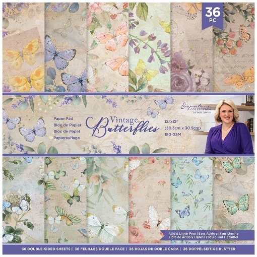 Picture of Crafter's Companion Μπλοκ Scrapbooking 12"X12" - Vintage Butterflies