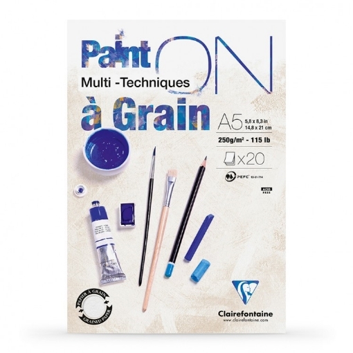 Picture of Clairefontaine Μπλοκ Ζωγραφικής PaintOn Multi-Technique Pad - White Grained A5