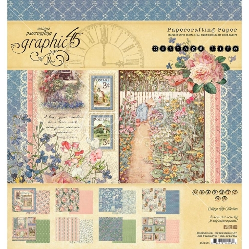 Picture of Graphic 45 Double-Sided Paper Pad 8"X8" - Cottage Life