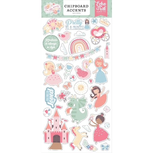 Picture of Echo Park Chipboard Accents | Ανάγλυφα Αυτοκόλλητα Chipboard – Our Little Princess, 33τεμ.