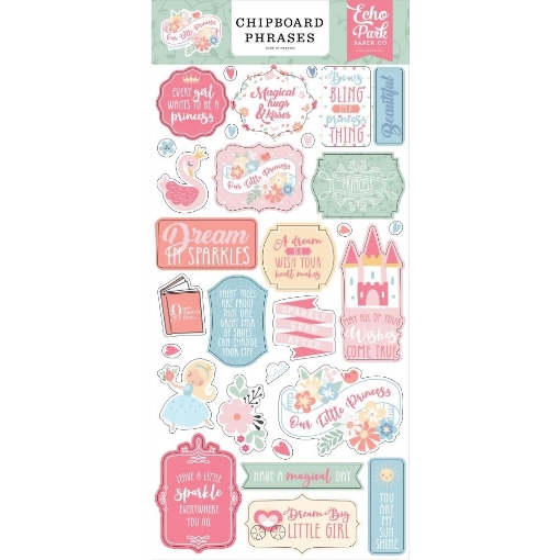 Picture of Echo Park Αυτοκόλλητα Chipboard - Our Little Princess, Phrases