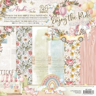Picture of Asuka Studio Kawaii Μπλοκ Scrapbooking Διπλής Όψης 6''x6'' - Enjoy The Ride, Simple Style