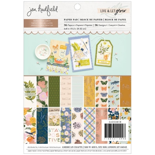 Picture of American Crafts Μπλοκ Scrapbooking Μονής Όψης 6"X8" - Live & Let Grow