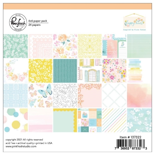 Picture of PinkFresh Συλλογή Χαρτιών Scrapbooking Διπλής Όψης 6"X6" - Happy Heart