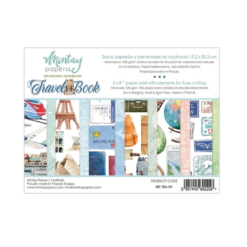 Picture of Mintay Papers Paper Book for Fussy Cutting Μπλοκ Με Σχέδια Κοπής 6"x8"- Travel Book