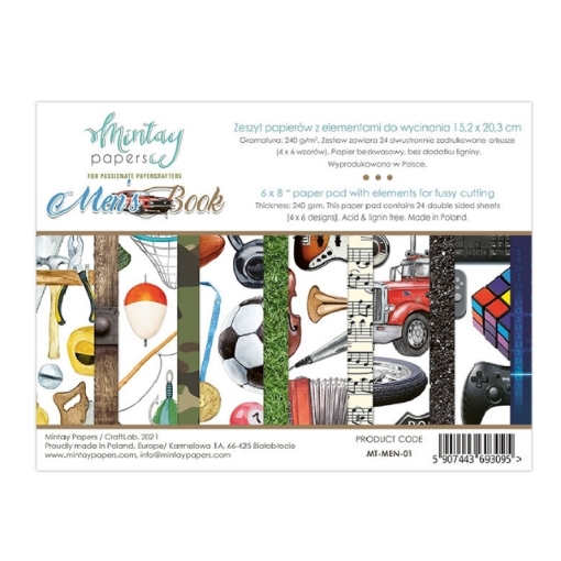 Picture of Mintay Papers Men’s Book 6''×8'' | Μπλοκ Fussy Cutting Αντρικών & Αγορίστικων Σχεδίων