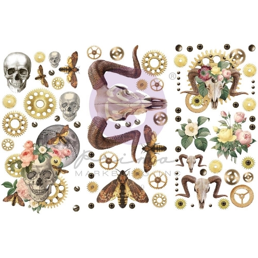 Picture of Finnabair Mini Transfers 6"x12" – Φύλλα Μεταφοράς Εικόνας (Rub-On) Boho Skulls, 3τεμ.