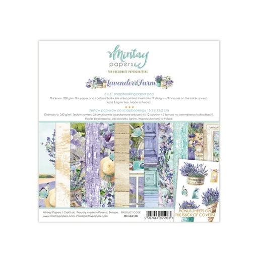 Picture of Mintay Papers Μπλοκ Scrapbooking Διπλής Όψης 6''x 6"- Lavender Farm