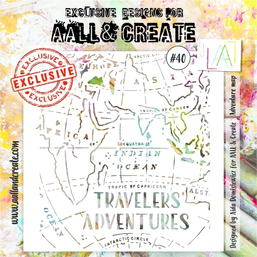 Picture of AALL & Create Stencil 6" x 6"  – Στένσιλ Nr. 040 Adventure Map 