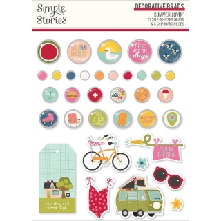 Picture of Simple Stories Decorative Brads | Διακοσμητικά Αυτοκόλλητα – Summer Lovin’, 33τεμ.
