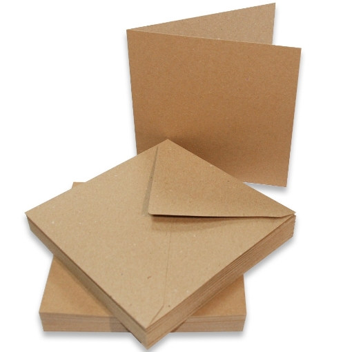 Picture of Craft UK Κάρτες και Φάκελοι 5"x5" - Kraft