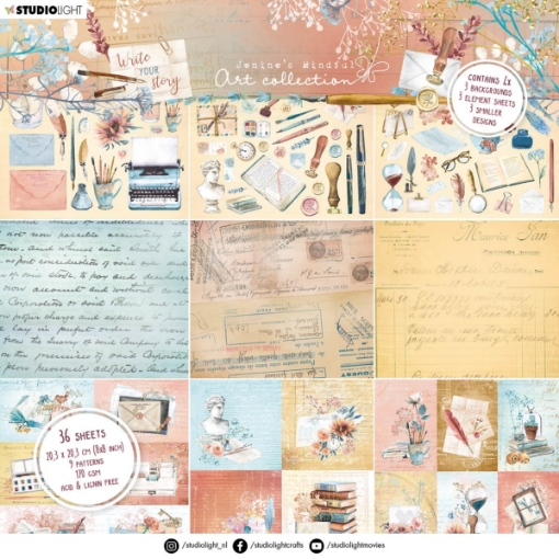 Picture of Studio Light Jenine's Mindful Art  Μπλοκ Scrapbooking  Διπλής Όψης 8"X8"  - Write Your Story, Mixed Designs