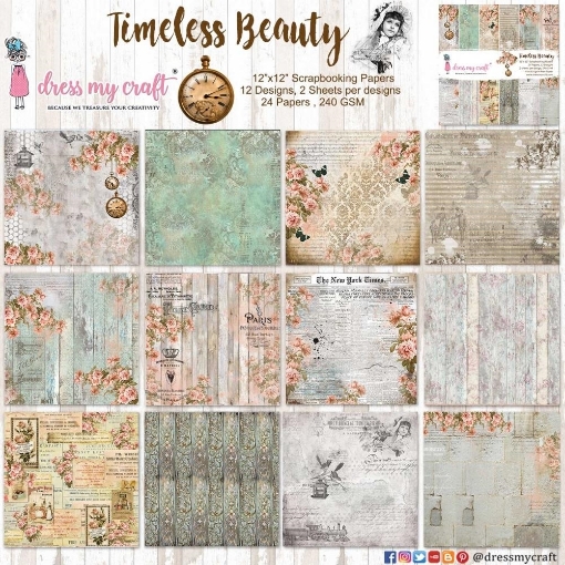 Picture of Dress My Craft  Συλλογή Χαρτιών Scrapbooking Μονής Όψης 12"x12" - Timeless Beauty