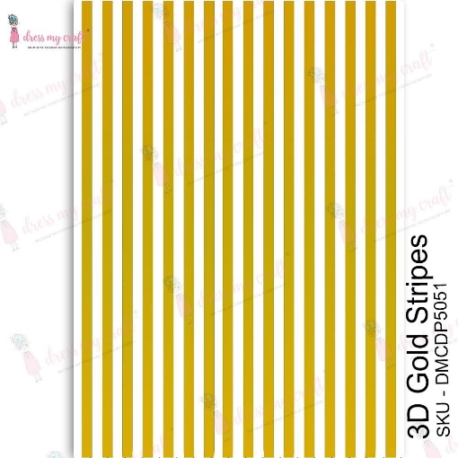 Picture of Dress My Craft Transfer Me Φύλλο Μεταφοράς Εικόνας Α4 - 3D Gold Stripes