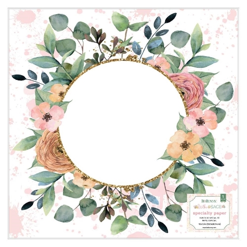 Picture of BoBunny Acetate Specialty Paper 12"X12" -  Ειδικό Χαρτί, Willow & Sage