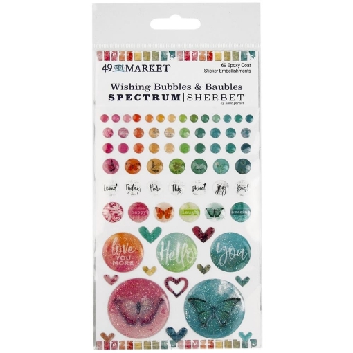 Picture of 49 And Market Wishing Bubbles & Baubles – Spectrum Sherbet | Εποξικά Αυτοκόλλητα Διακοσμητικά (69 τεμ.)