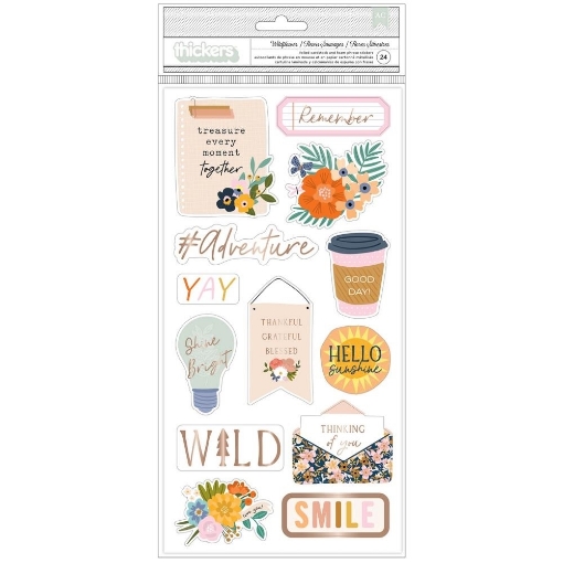 Picture of American Crafts Thickers Αυτοκόλλητα - Live & Let Grow, Phrase W/Gold Foil