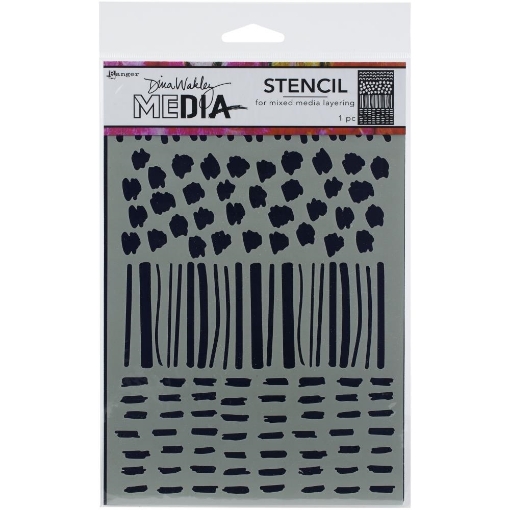Picture of Dina Wakley MEdia Stencil Marks 9″x6″ | Στένσιλ με Γραμμές, Πινελιές και Σημεία για Mixed Media