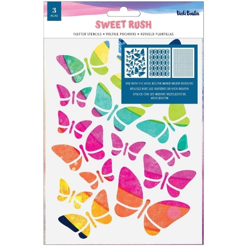 Picture of Vicki Boutin Στένσιλ 4"x8" - Sweet Rush, Flutter, 3 τεμ.