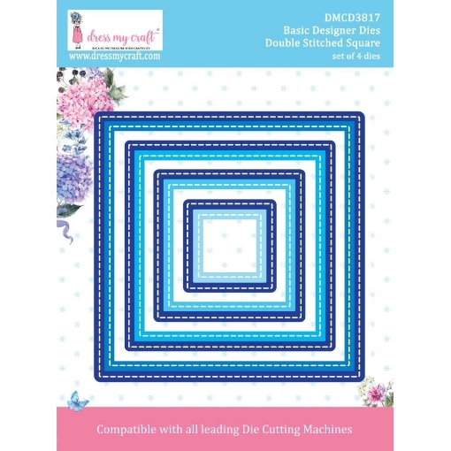 Picture of Dress My Craft Basic Designer Μήτρες Κοπής - Double Stitched Square - Τετράγωνα με Διπλή Ραφή(4τμχ)