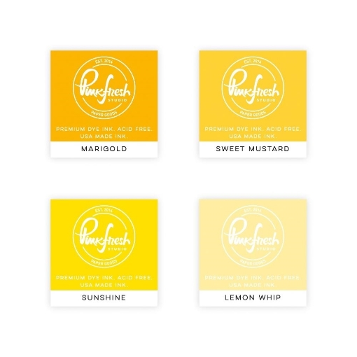 Picture of Pinkfresh Studio Ink Cubes – Rise & Shine | Σετ Premium Dye Μελανιών 4 Αποχρώσεων Κίτρινου για Stamping & Layering