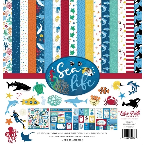 Picture of Echo Park Collection Kit 12"x12" | Συλλογή Χαρτιών Scrapbooking Sea Life