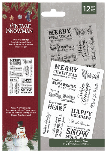 Picture of Crafter's Companion Διάφανες Σφραγίδες  - Vintage Snowman, Winter Blessings, 12 τεμ.