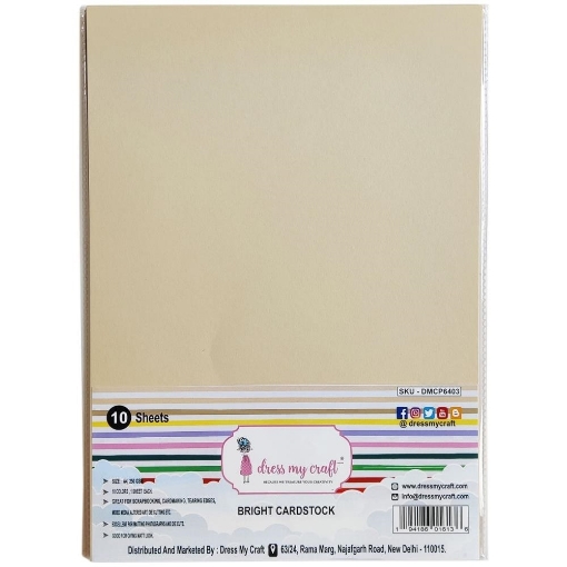 Picture of Dress My Craft Cardstock 250gsm 8.25"X11.75" - Bright, 10τεμ.