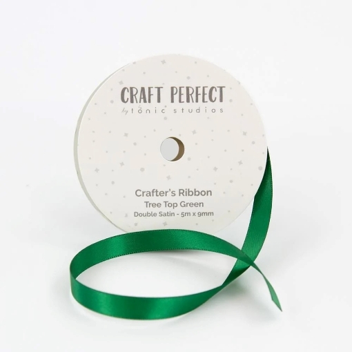 Picture of Tonic Studios Craft Perfect Σατέν Κορδέλα Διπλής Όψεως 5m - Tree Top Green