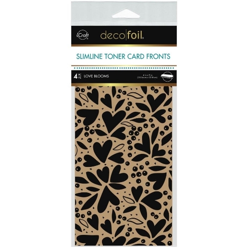 Picture of Therm-O-Web Deco Foil Kraft Slimline Toner Card Fronts | Έτοιμα Φύλλα Μεταφοράς για Foiling – Love Blooms, 4τεμ.