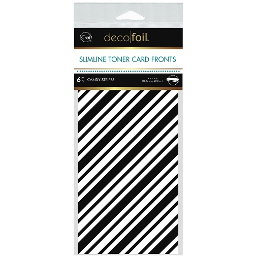 Picture of Them-o-web Deco Foil White Slimline Toner Card Fronts - Έτοιμα Φύλλα Μεταφοράς για Foiling 10x22.8cm - Candy Stripes
