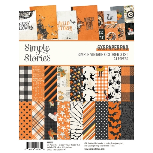Picture of Simple Stories Μπλοκ Scrapbooking Διπλής Όψης 6"X8" - Simple Vintage October 31st