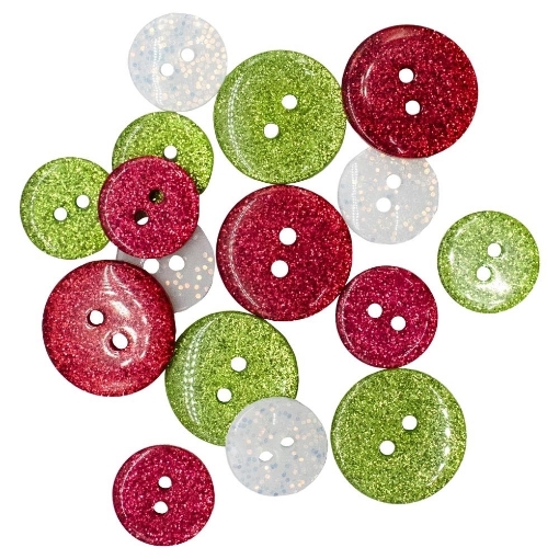 Picture of Buttons Galore Χριστουγεννιάτικα Διακοσμητικά Κουμπιά - Santa's Sparkle, 16τεμ. 