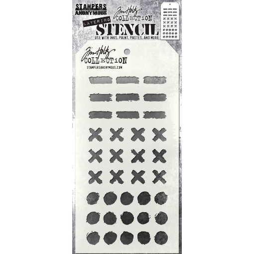 Picture of Stampers Anonymous Tim Holtz Layering Stencil 4"x8.5" | Στένσιλ – Markings 