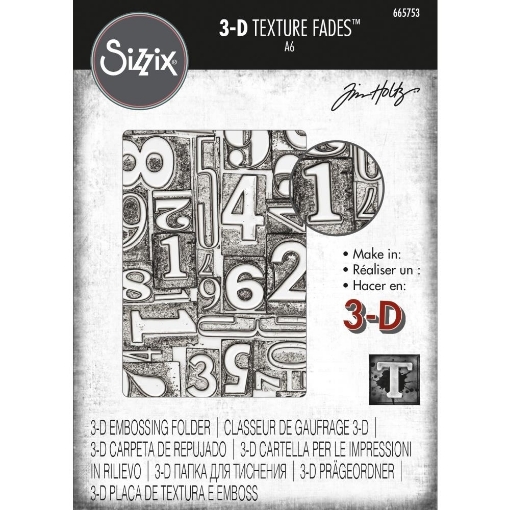 Picture of Sizzix Tim Holtz 3D Texture Fades Embossing Folder Μήτρα για Ανάγλυφα - Numbered