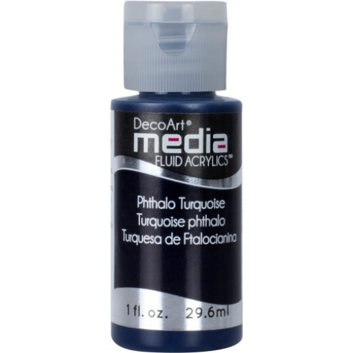 Picture of DecoArt Media Fluid Acrylics Ακρυλικό Χρώμα 29ml - Phthalo Turquoise