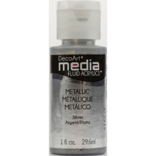 Picture of DecoArt Media Fluid Acrylics Ακρυλικό Χρώμα 29ml - Metallic Silver