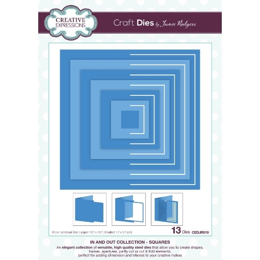 Picture of Creative Expressions Μήτρες Κοπής από τον Jamie Rodgers - In And Out Collection, Squares. 13 Τεμ.