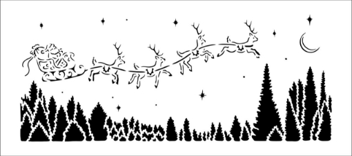 Picture of The Crafter's Workshop Slimline Στένσιλ 4"x9"- Flying Santa