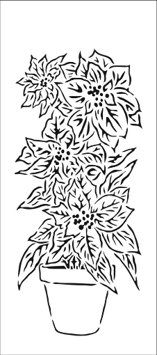 Picture of The Crafter's Workshop Slimline Στένσιλ 4"x9"- Potted Poinsettia 