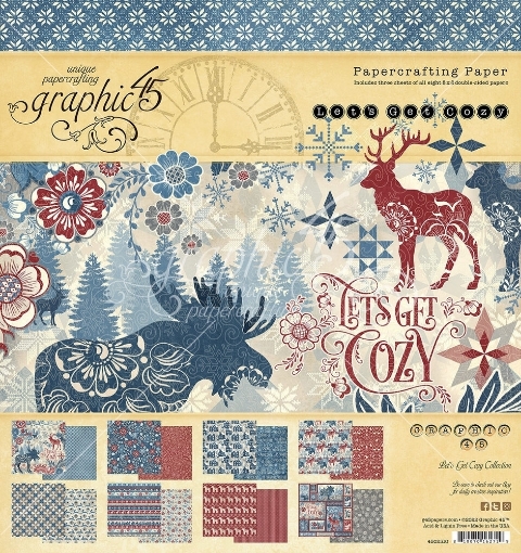 Picture of Graphic 45 Collection Pack Συλλογή Χαρτιών Scrapbooking Διπλής Όψης 8" x 8" - Let's Get Cozy, 24τεμ.