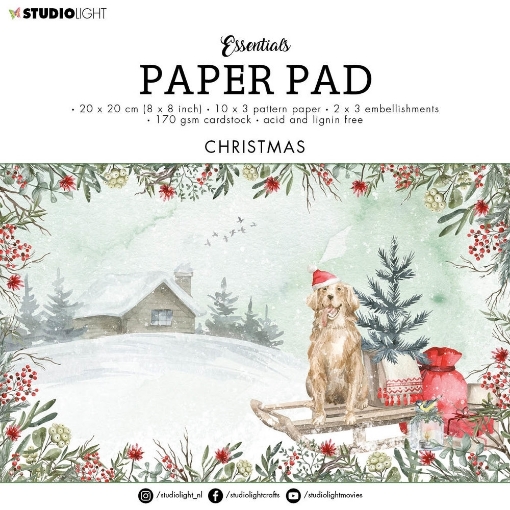 Picture of Studio Light Essentials Μπλοκ Scrapbooking  Διπλής Όψης 8" x 8" - Christmas, 36τεμ.