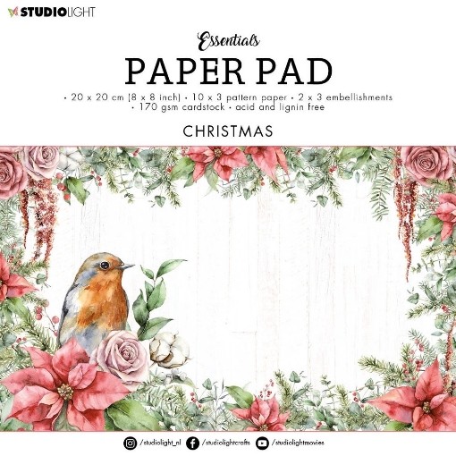 Picture of Studio Light Essentials Μπλοκ Scrapbooking  Διπλής Όψης 8" x 8" - Christmas, 36τεμ.