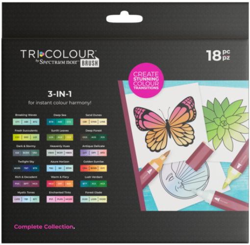 Picture of Spectrum Noir TriColour Brush Markers Μαρκαδόροι Οινοπνεύματος 3 σε 1 - Complete Collection, 18τεμ. (54 Χρώματα)