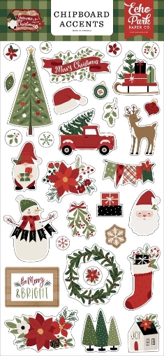 Picture of Echo Park Διακοσμητικά Chipboard - Gnome For Christmas, 32τεμ.